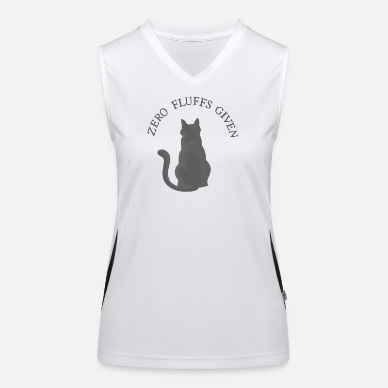 Zero Fluffs Given – Katze von hinten mit Attitüde Funktionelles Kontrast-Tank Top für Frauen