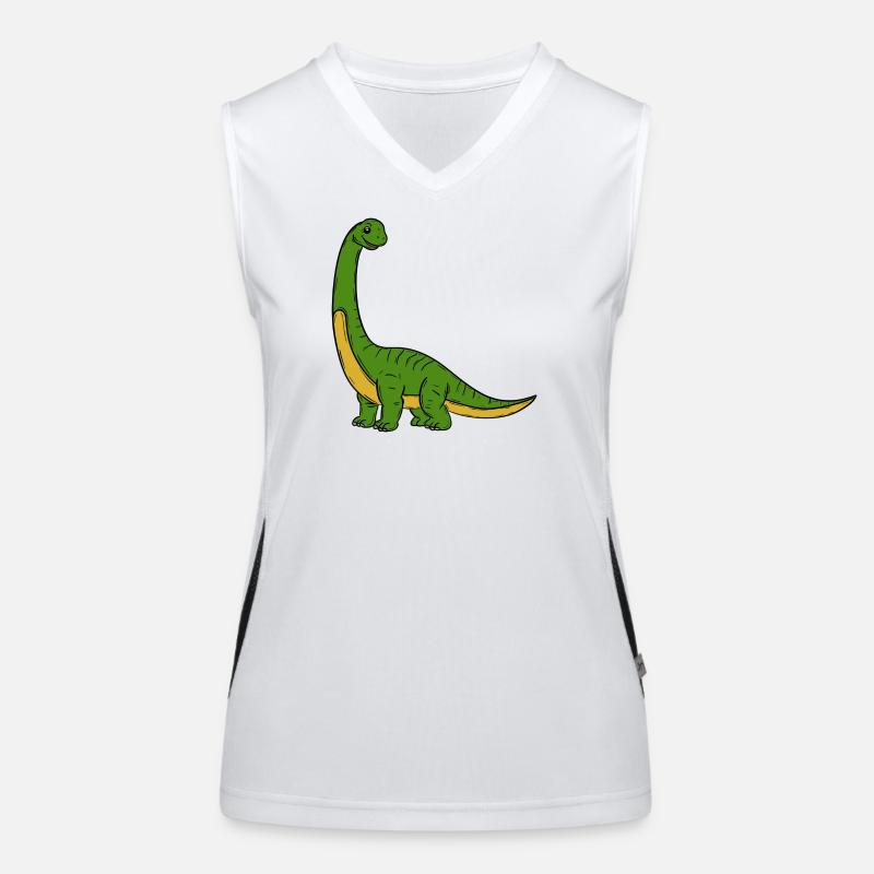 Dinosaur - Women's Functional Contrast Tank Top - white/black