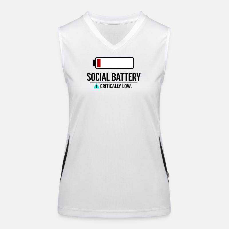 Social Battery: Critically empty Women's Functional Contrast Tank Top