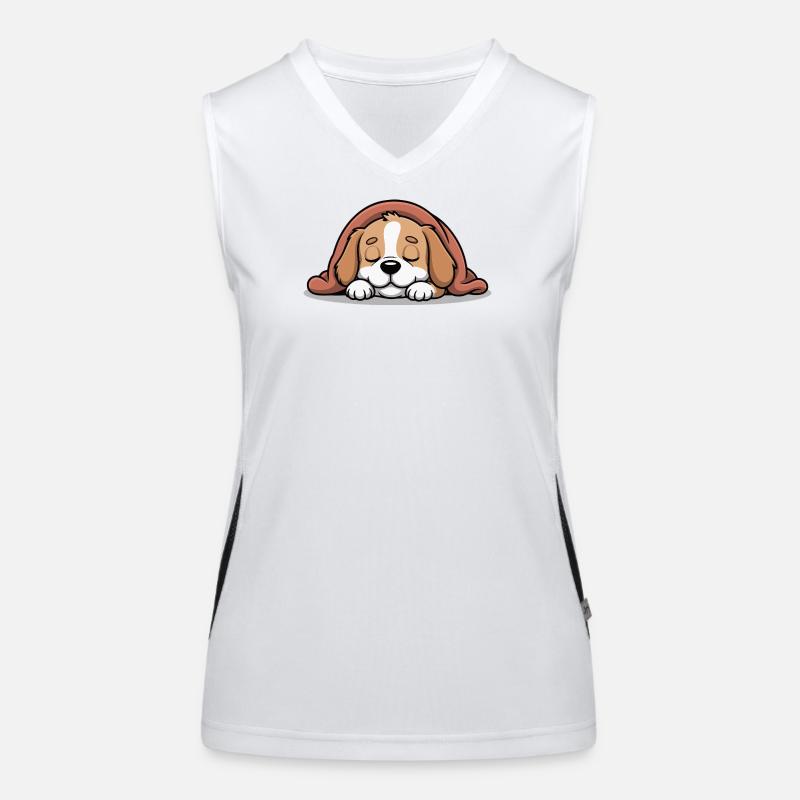 Sleeping Beagle Soft Toy Women's Functional Contrast Tank Top