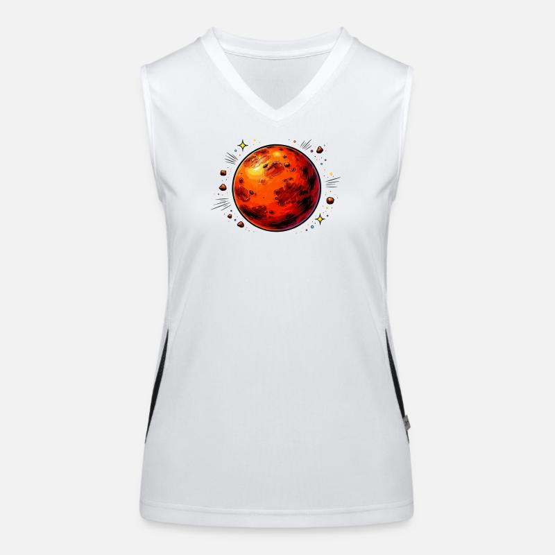 Roter Planet Mars Funktionelles Kontrast-Tank Top für Frauen