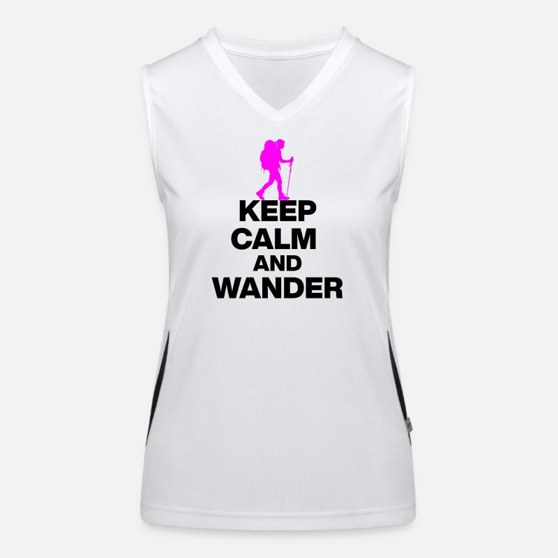 KEEP CALM AND WANDER!, HIKEING LAUFEN TRAIL PINK s Funktionelles Kontrast-Tank Top für Frauen