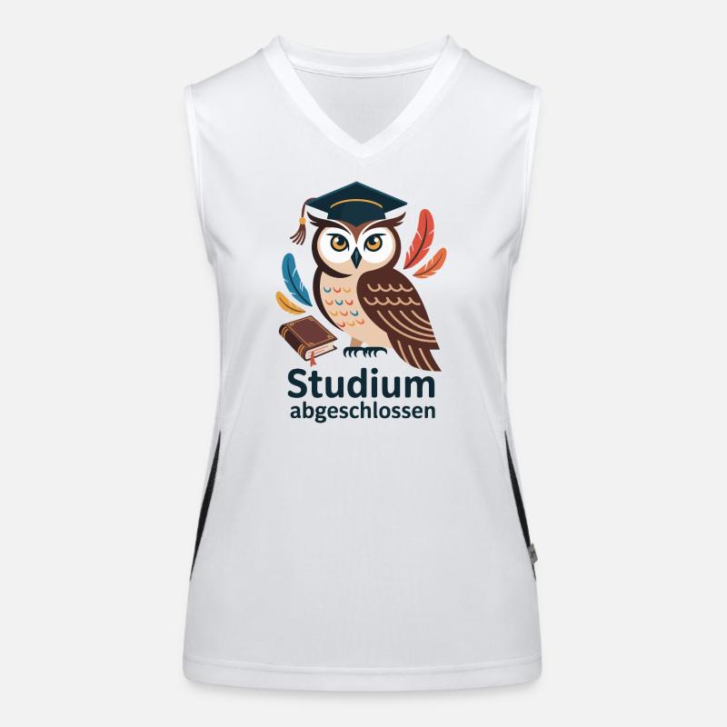 Eulenabschluss mit bunten Federn Funktionelles Kontrast-Tank Top für Frauen