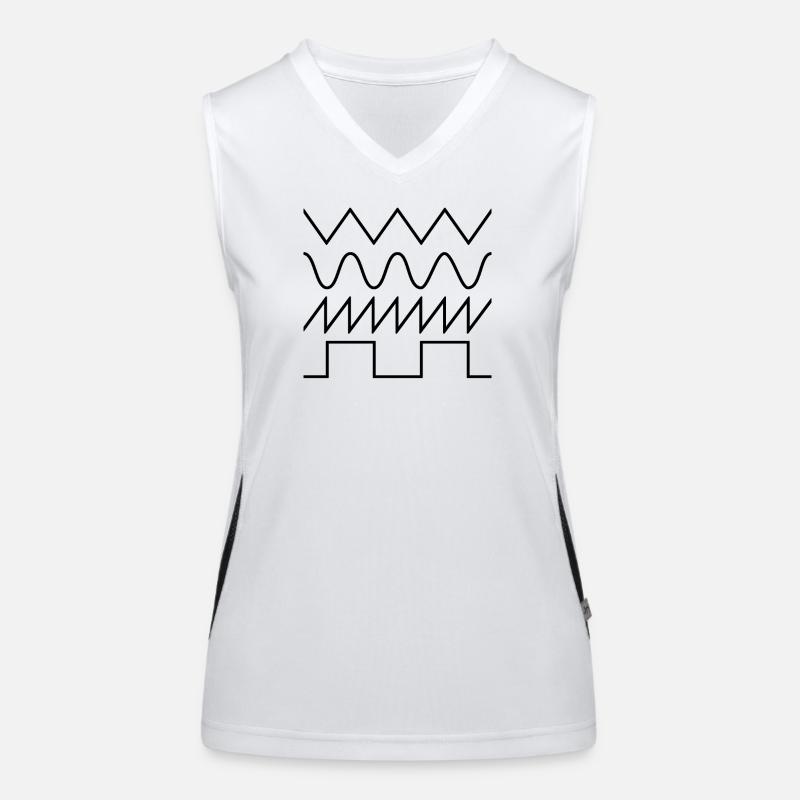 Synthesizer Waveforms (black font) #2 Women's Functional Contrast Tank Top