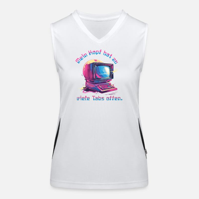 Vintage Computer Neon Tabs Offen Funktionelles Kontrast-Tank Top für Frauen