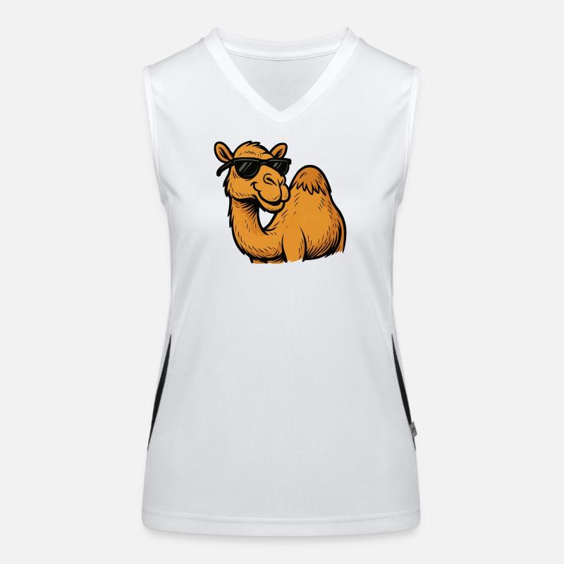 Kamel mit Sonnenbrille Funktionelles Kontrast-Tank Top für Frauen