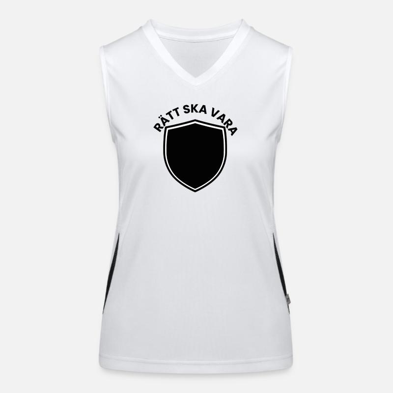 Schwarz-weißes Schilddesign minimalistisch Funktionelles Kontrast-Tank Top für Frauen