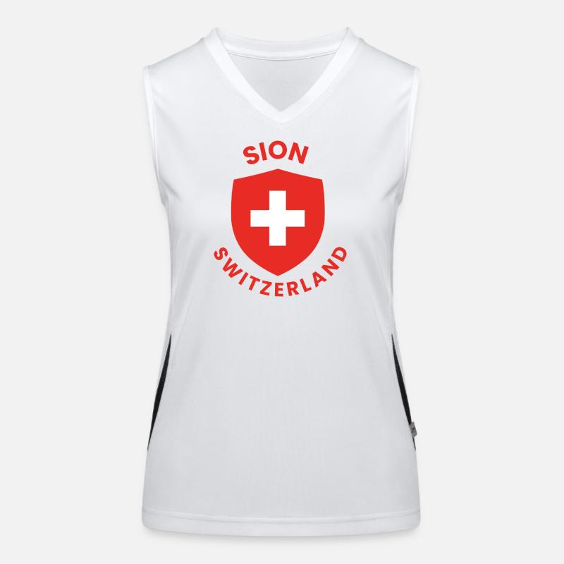 Sion Swiss Shield Emblem Women's Functional Contrast Tank Top