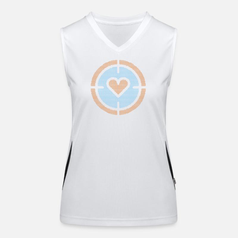 Heart in Target Emblem, honeycomb pattern Women's Functional Contrast Tank Top