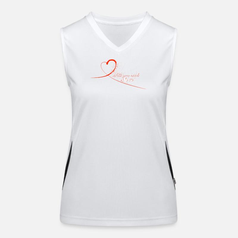 Love_Heart_Brush_Script_Illustration Débardeur respirant contrasté Femme
