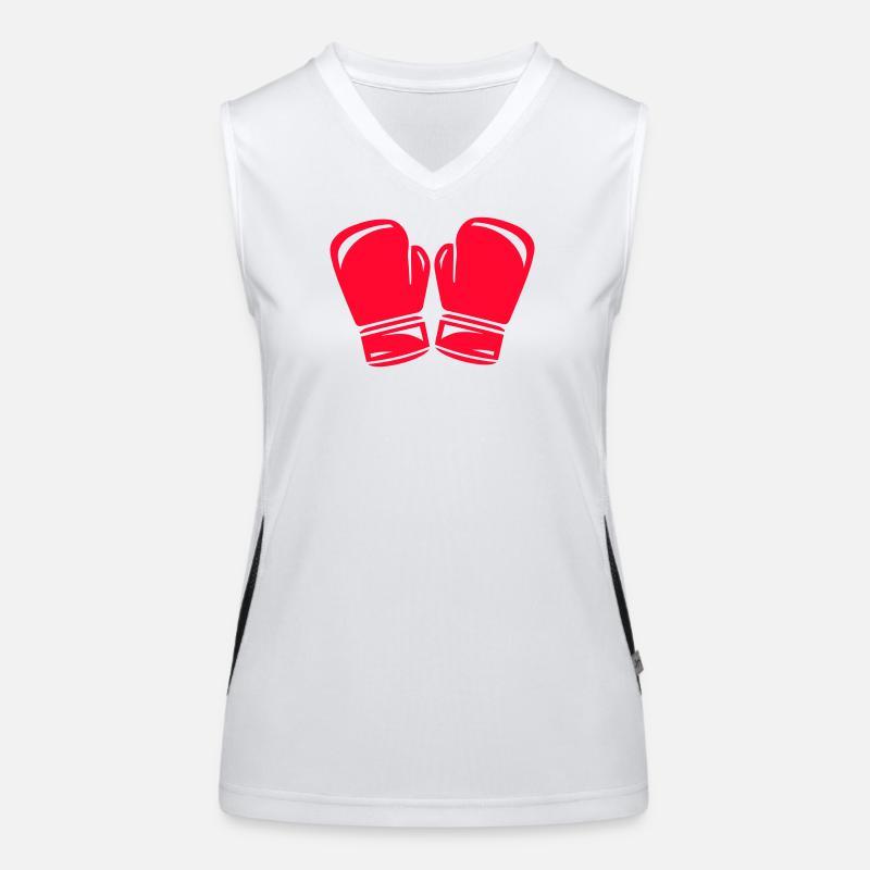 Rote Boxhandschuhe Symbol Funktionelles Kontrast-Tank Top für Frauen