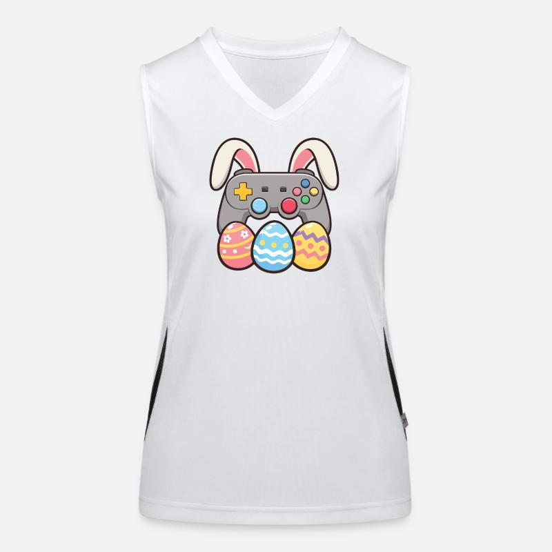 Bunny Gaming Controller Easter Gamer Spaß Funktionelles Kontrast-Tank Top für Frauen