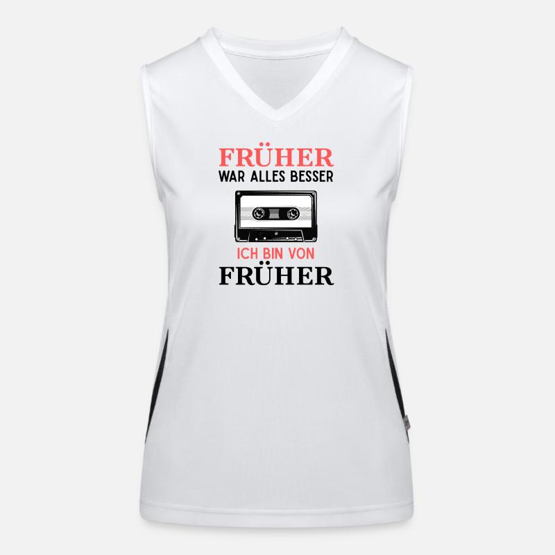 Früher War Alles Besser Kassette Nostalgie Funktionelles Kontrast-Tank Top für Frauen