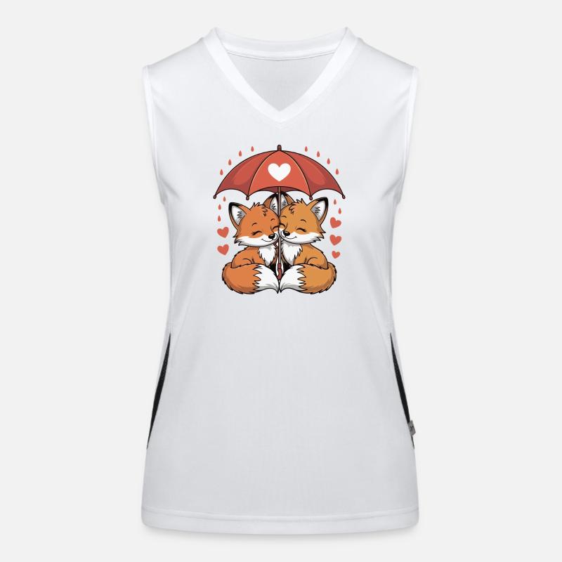 Fuchs Comic Paar Liebe Funktionelles Kontrast-Tank Top für Frauen