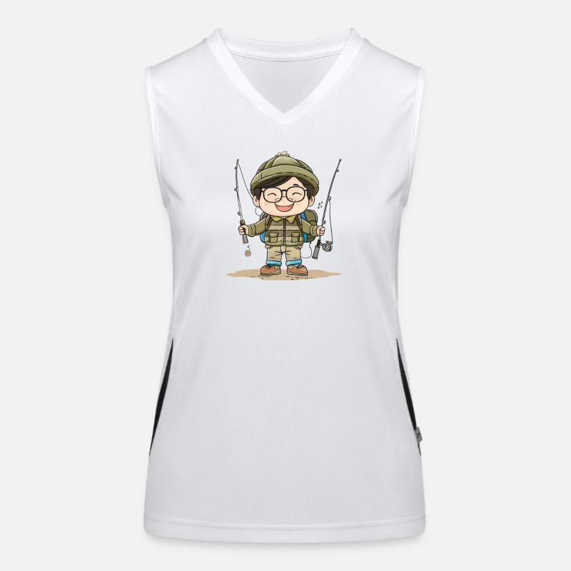 Fischer Junge Comic Funktionelles Kontrast-Tank Top für Frauen
