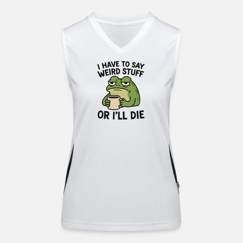 Frog Saying Meme Humor Funny Gift Idea Women's Functional Contrast Tank Top