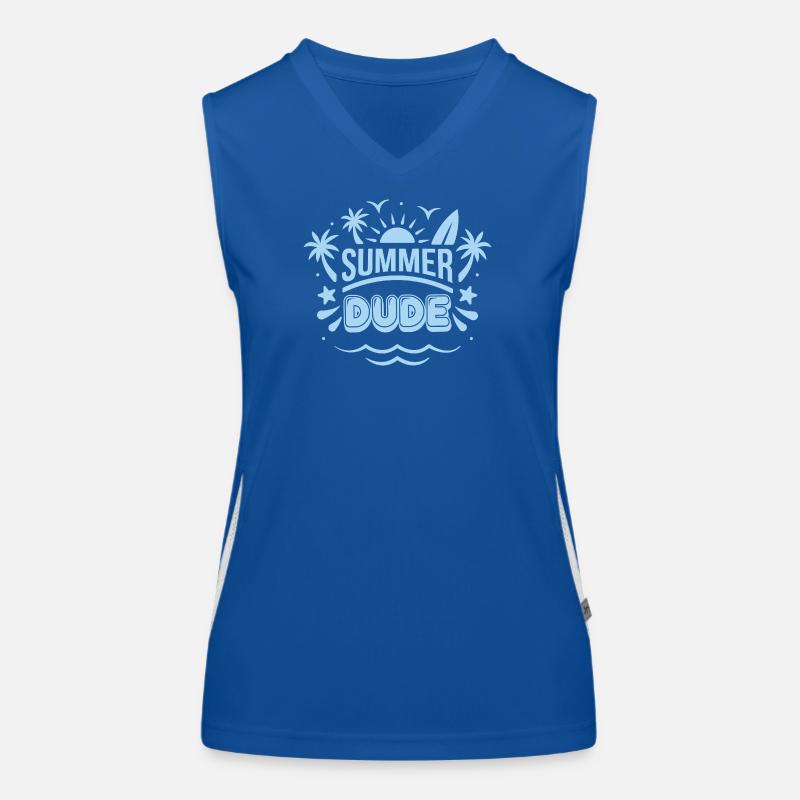 Sommer Dude Surf Logo Funktionelles Kontrast-Tank Top für Frauen