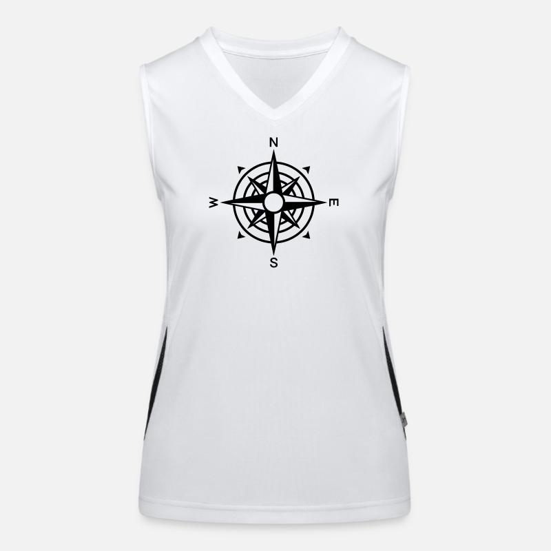 Compass Wind Rose Navigation Women's Functional Contrast Tank Top