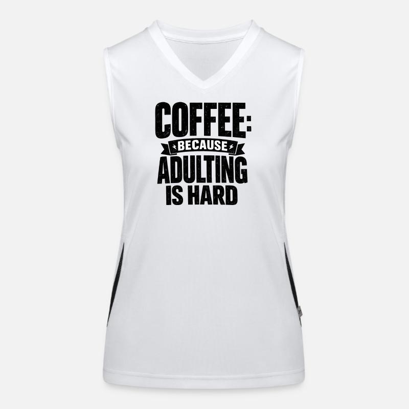 Coffee because Murder is wrong Kaffee retro Funktionelles Kontrast-Tank Top für Frauen