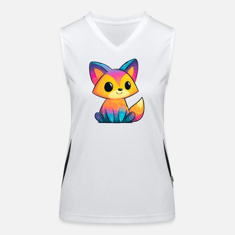 Regenbogenfuchs Cartoon Funktionelles Kontrast-Tank Top für Frauen