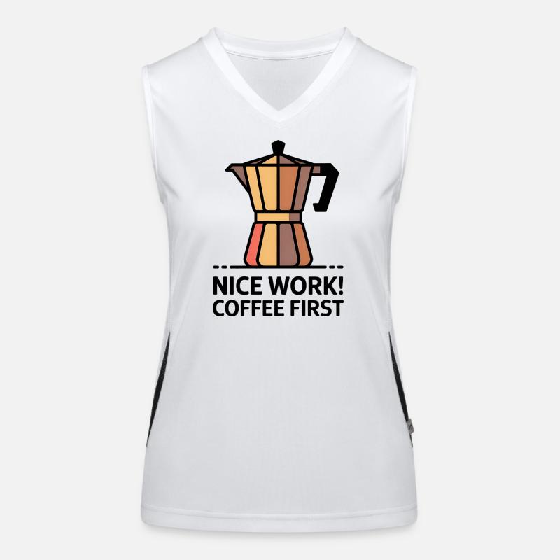 Nice Work! Coffee First - Moka Coffee Maker Women's Functional Contrast Tank Top