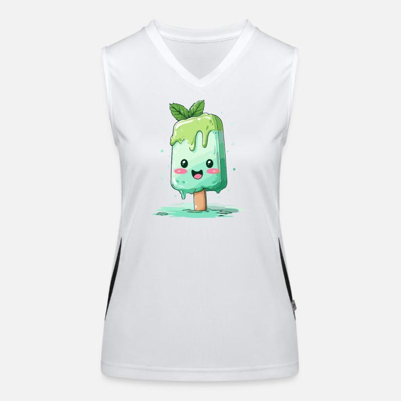 Pops Kawaii vert menthe Débardeur respirant contrasté Femme