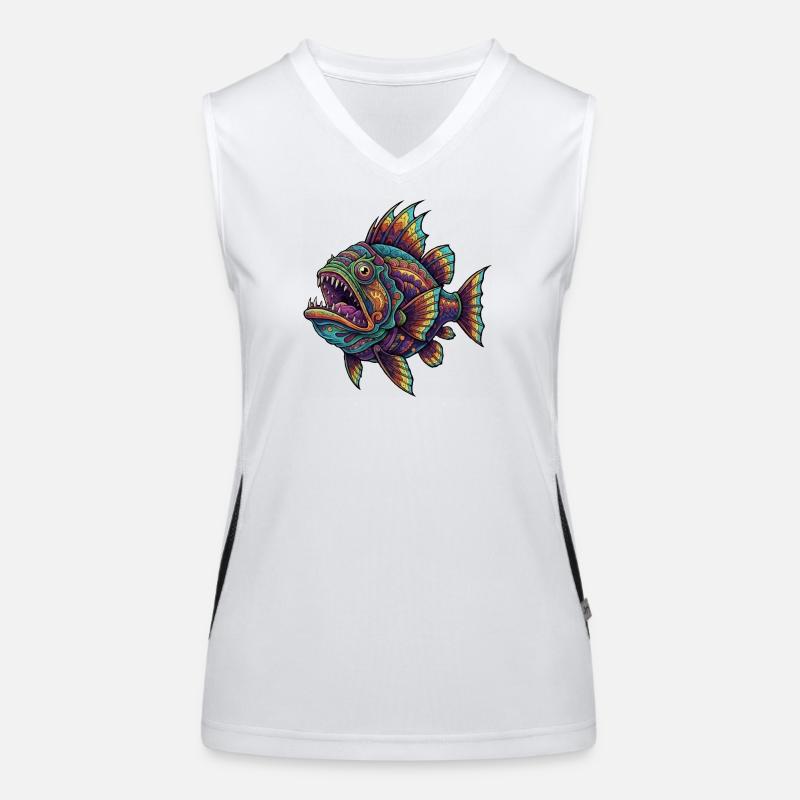 Regenbogenfisch mit Muster Funktionelles Kontrast-Tank Top für Frauen