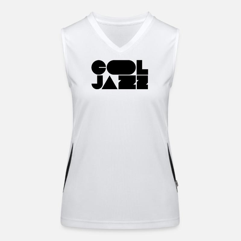 Kühnes, cooles Jazz-Logo-Design Funktionelles Kontrast-Tank Top für Frauen