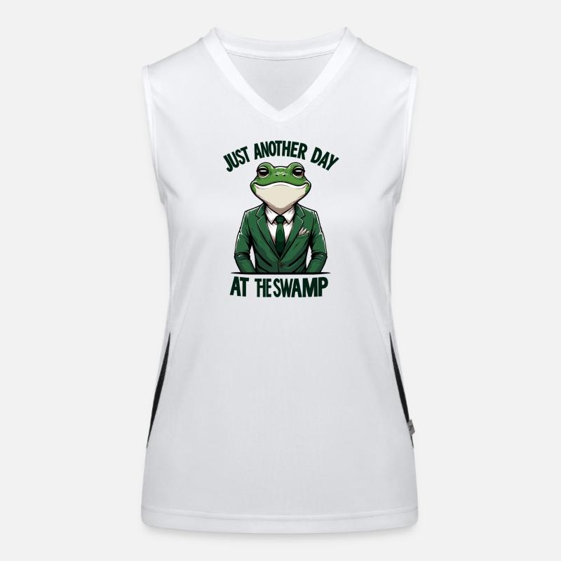 Frog in a Suit – Swamp Day Women's Functional Contrast Tank Top