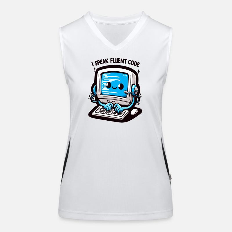I Speak Fluent Code Retro Computer Funktionelles Kontrast-Tank Top für Frauen