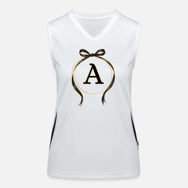 A - Kreis Schleife Schwarz Gold Funktionelles Kontrast-Tank Top für Frauen
