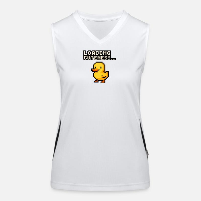 pixel Ente loading cuteness Funktionelles Kontrast-Tank Top für Frauen