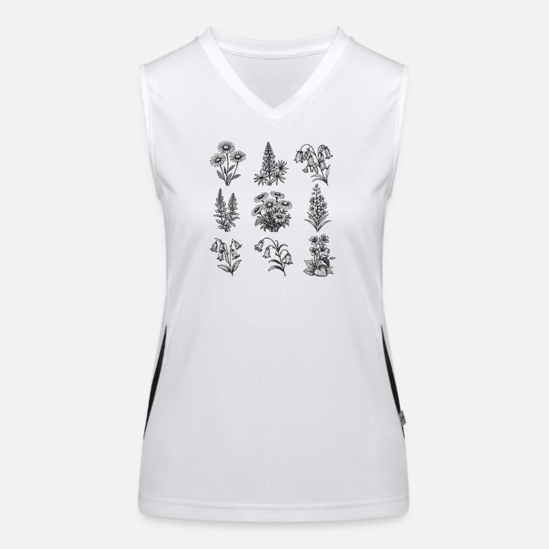 Night Blossom Botanical Pattern Women's Functional Contrast Tank Top
