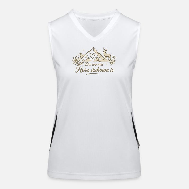 Bergherz Daheim – Alpenliebe Funktionelles Kontrast-Tank Top für Frauen