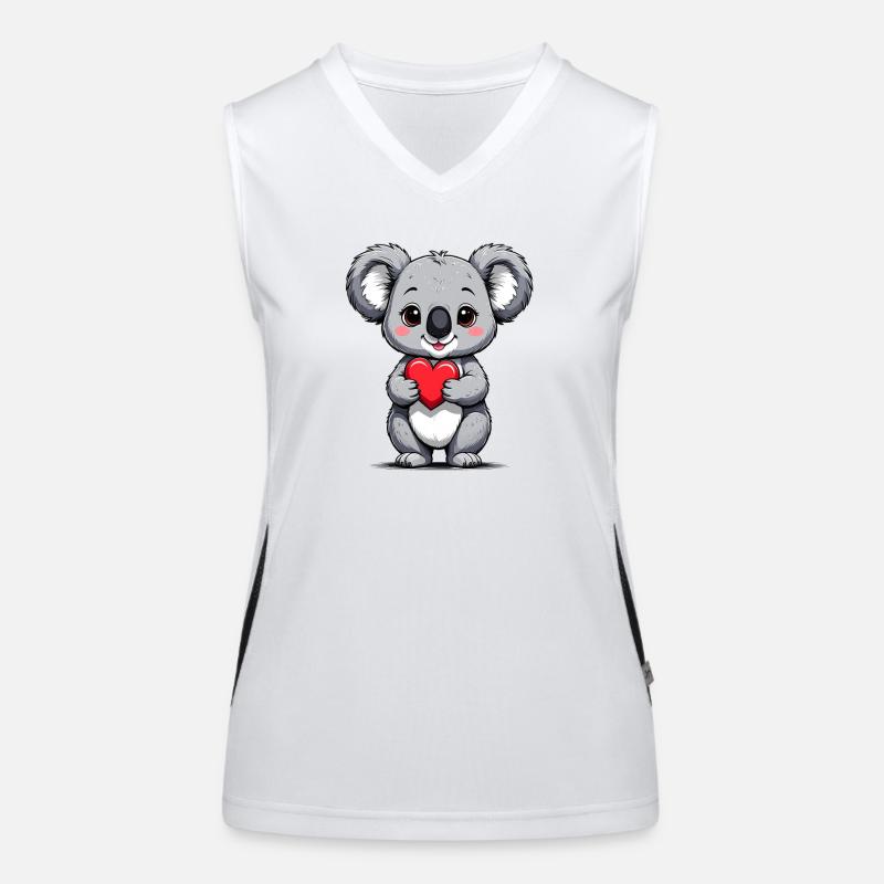 Koala avec du cœur Débardeur respirant contrasté Femme
