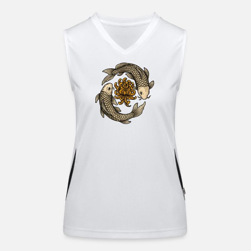 Koi Circuit Chrysanthemums Women's Functional Contrast Tank Top