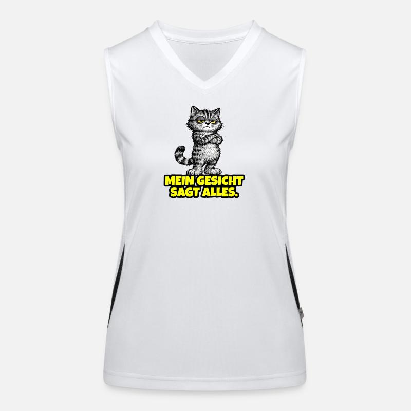 My face says it all. – Chef Cat (Grumpy) Women's Functional Contrast Tank Top