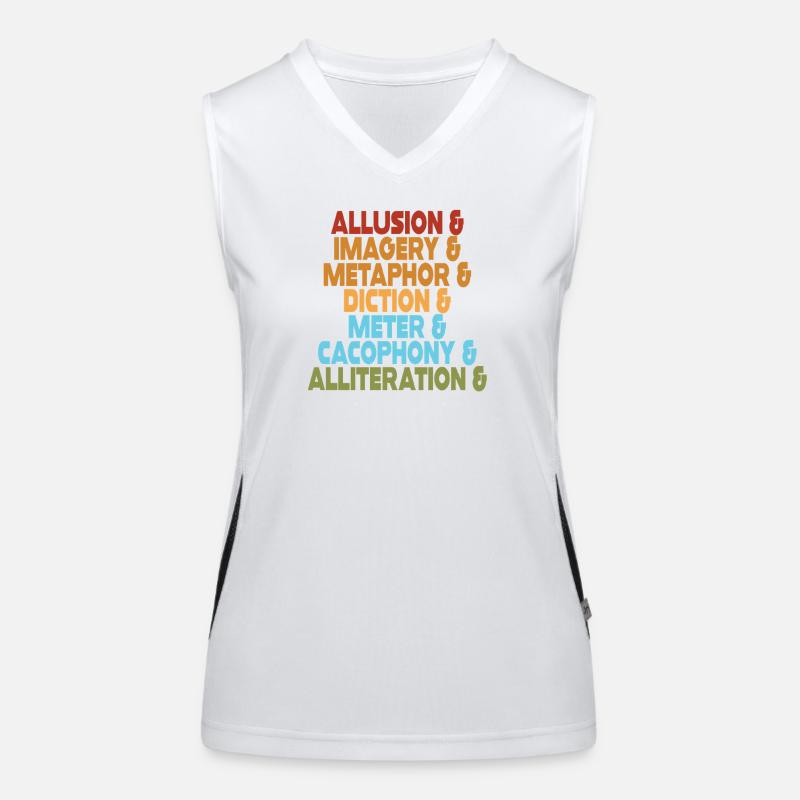 Literary Devices Typography Stack Women's Functional Contrast Tank Top