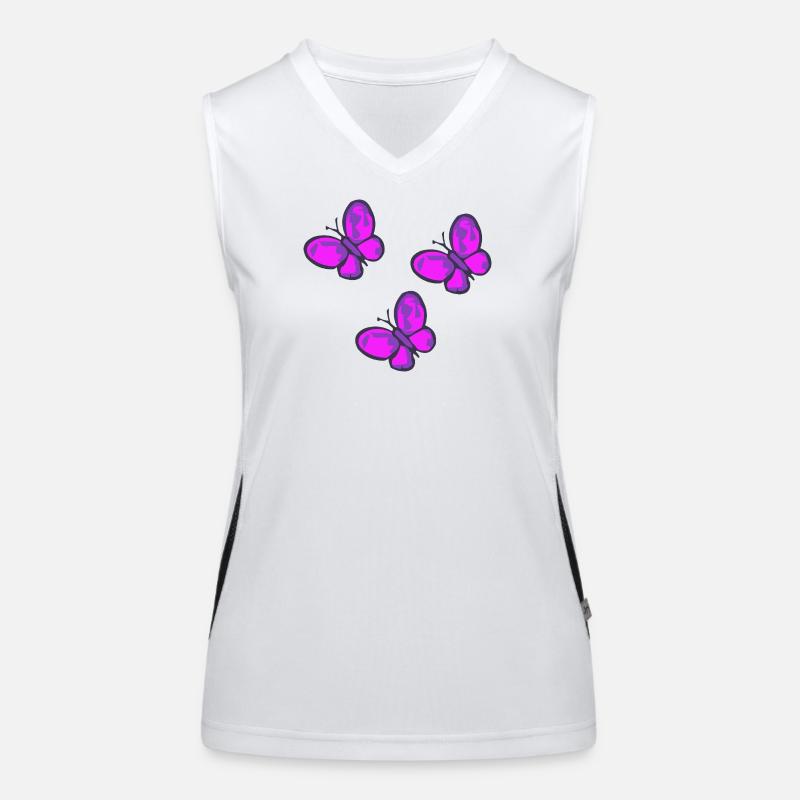 Neon Pink Schmetterlinge Trio Funktionelles Kontrast-Tank Top für Frauen