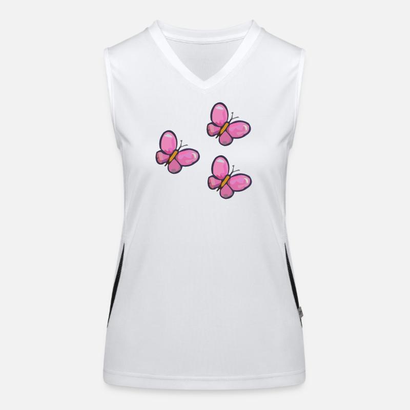 PinkButterfly Pattern Women's Functional Contrast Tank Top