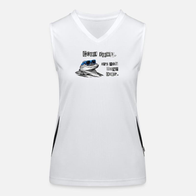 Cool Down – It's Not That Deep Crocodile Meme Women's Functional Contrast Tank Top