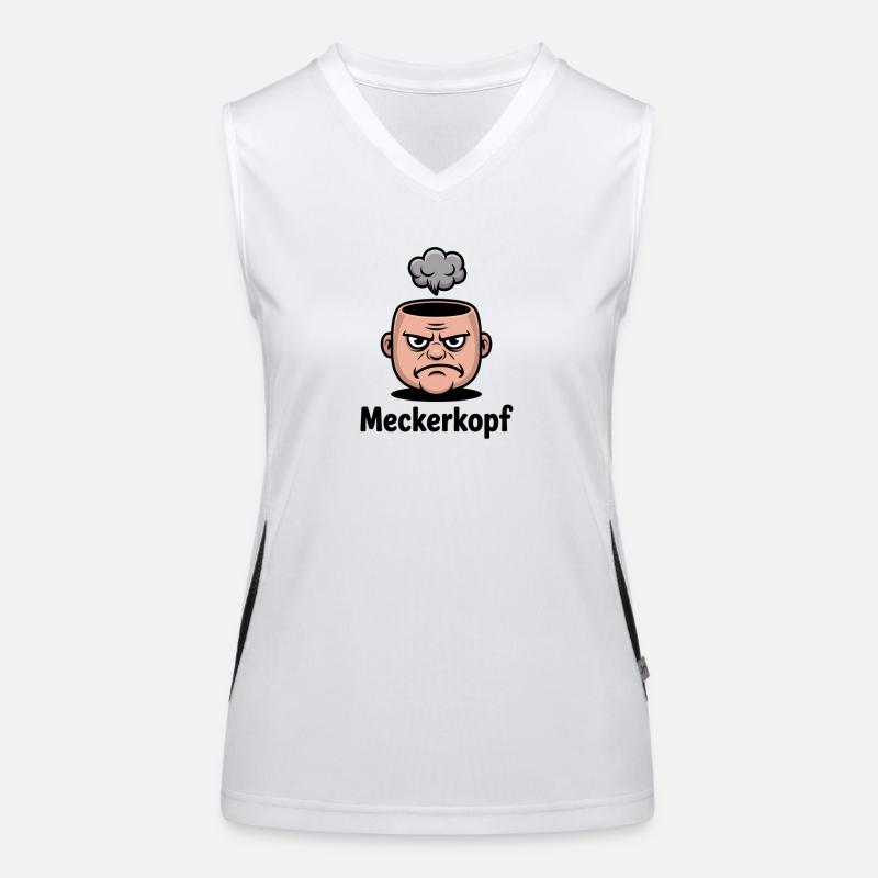 Meckerkopf Genervtes Grumpy Comic Gesicht Funktionelles Kontrast-Tank Top für Frauen