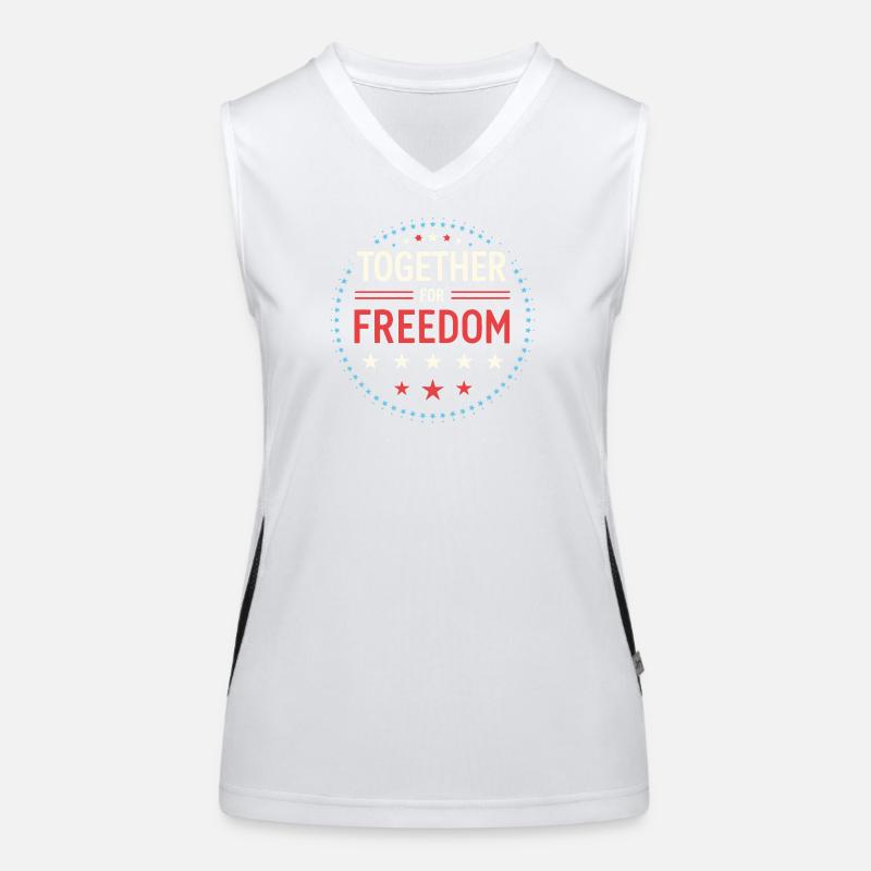 Together for Freedom – Sternabzeichen Funktionelles Kontrast-Tank Top für Frauen