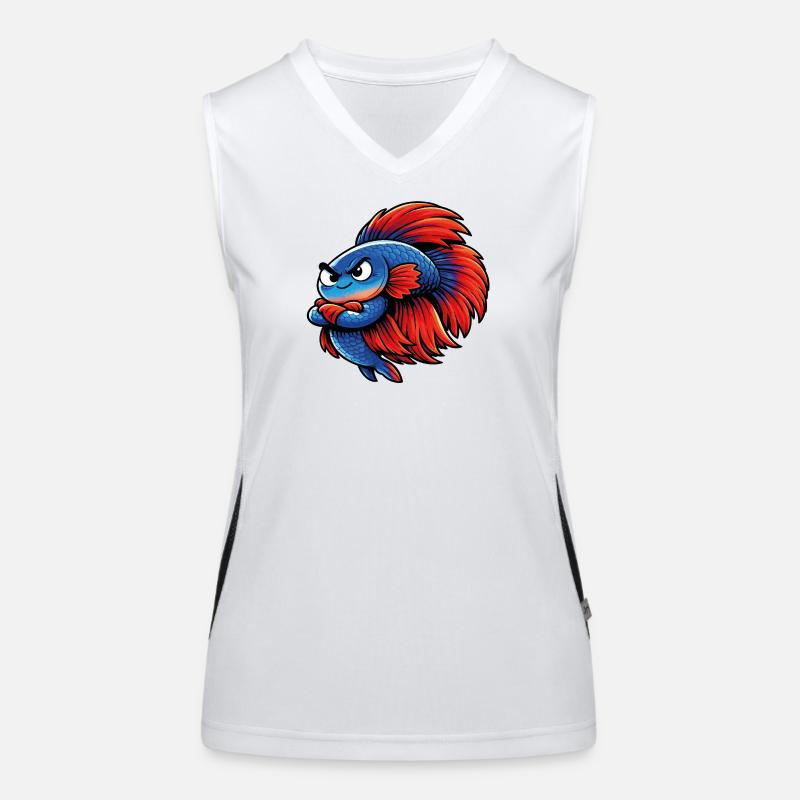 Betta bleu rouge Débardeur respirant contrasté Femme