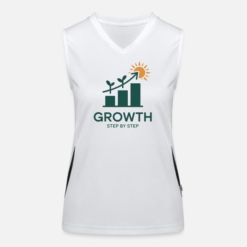 Growth Step by Step – Success & Growth - Women's Functional Contrast Tank Top - white/black