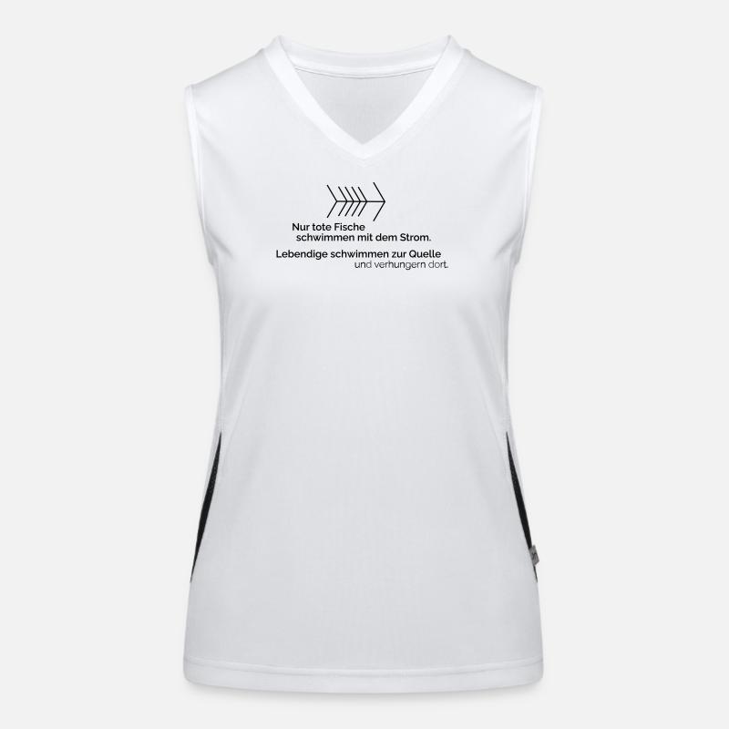 Mit dem Strom Funktionelles Kontrast-Tank Top für Frauen