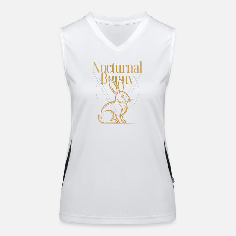 Nocturnal Bunny Nocturnal Easter Bunny Design Women's Functional Contrast Tank Top