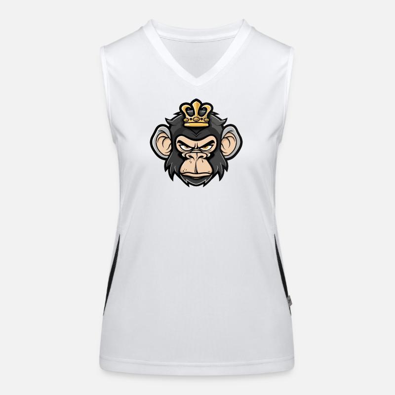 Affe Kopf Krone Funktionelles Kontrast-Tank Top für Frauen
