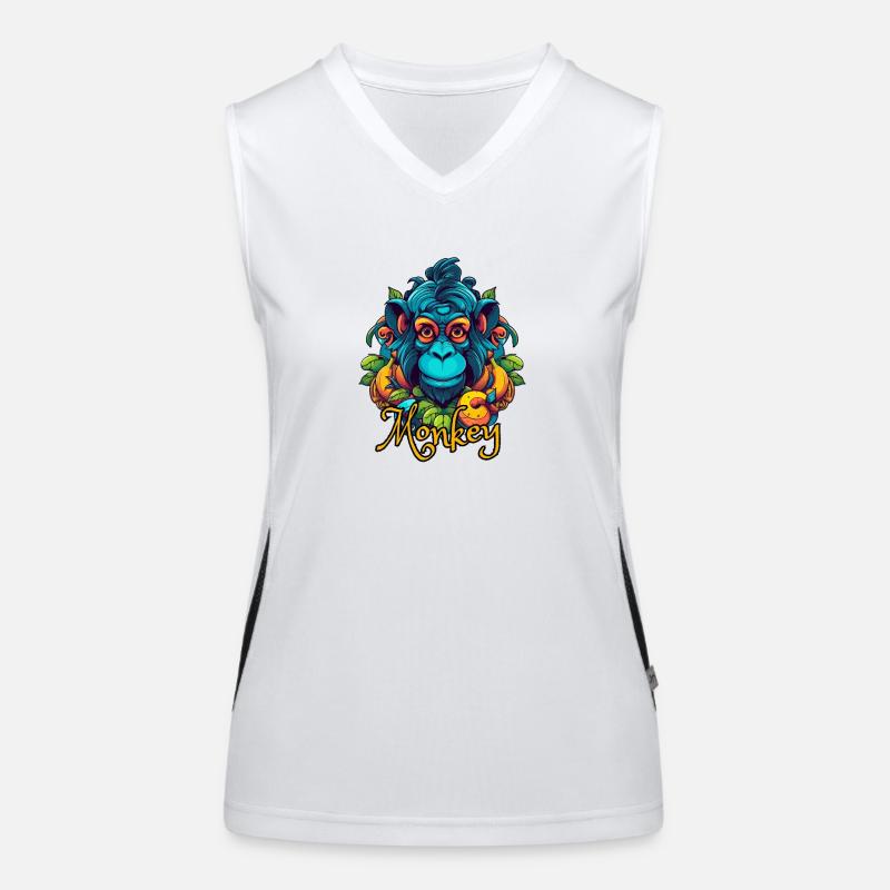Neon Tropical Monkey Head Women's Functional Contrast Tank Top