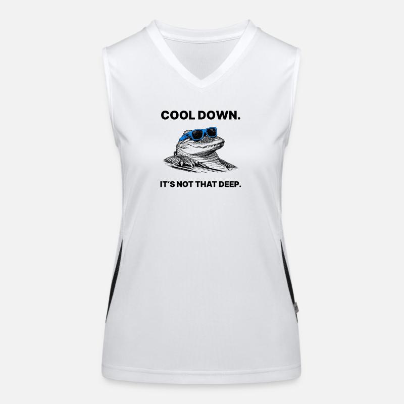 Cool Down – It’s Not That Deep Krokodil Halftone Funktionelles Kontrast-Tank Top für Frauen